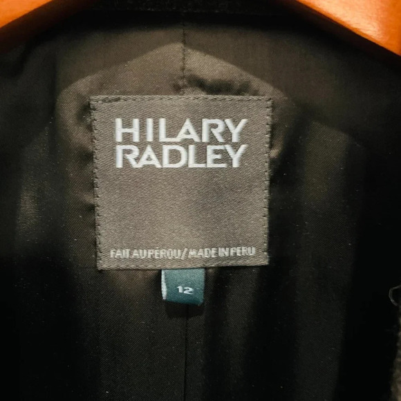 Hilary Radley 12 M/L Black Alpaca Wool Coat Jacket Made In Peru - Picture 4 of 16